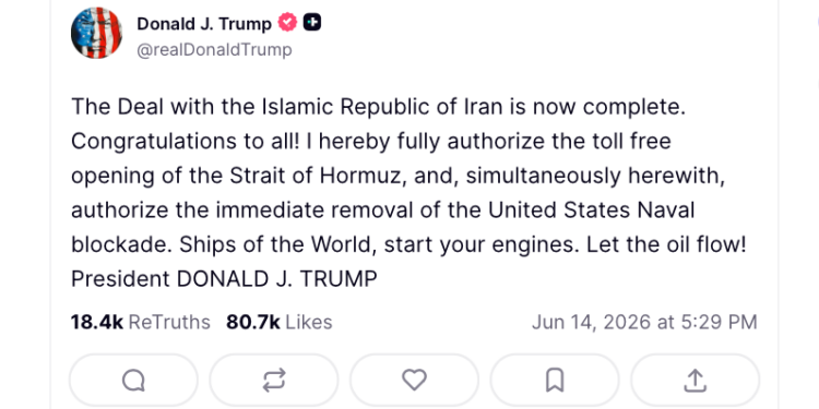 President Trump Announces Peace Deal With Iran